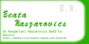 beata maszarovics business card
